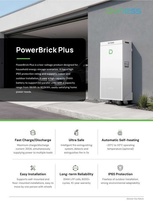 Dyness POWERBRICK PLUS 16.07 kWh com aquecimento IP65