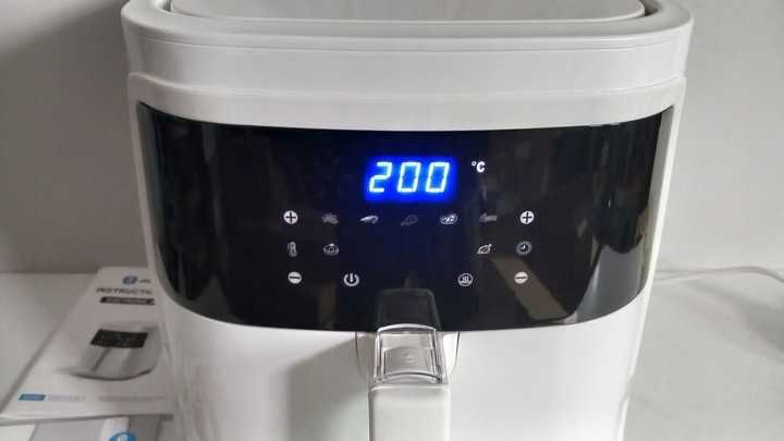 Frytkownica beztłuszczowa BIAŁA air fryer 1900W 7L - Smart