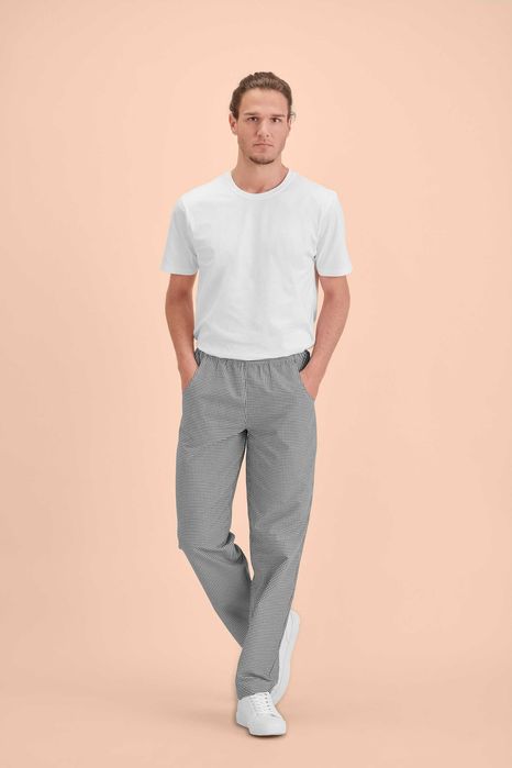 Calças modelos de homem e senhora para área da hotelaria