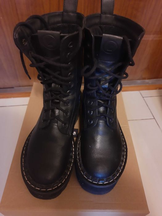Bohema Clothing Worker Monster Black botki ze skóry z winogron r. 36