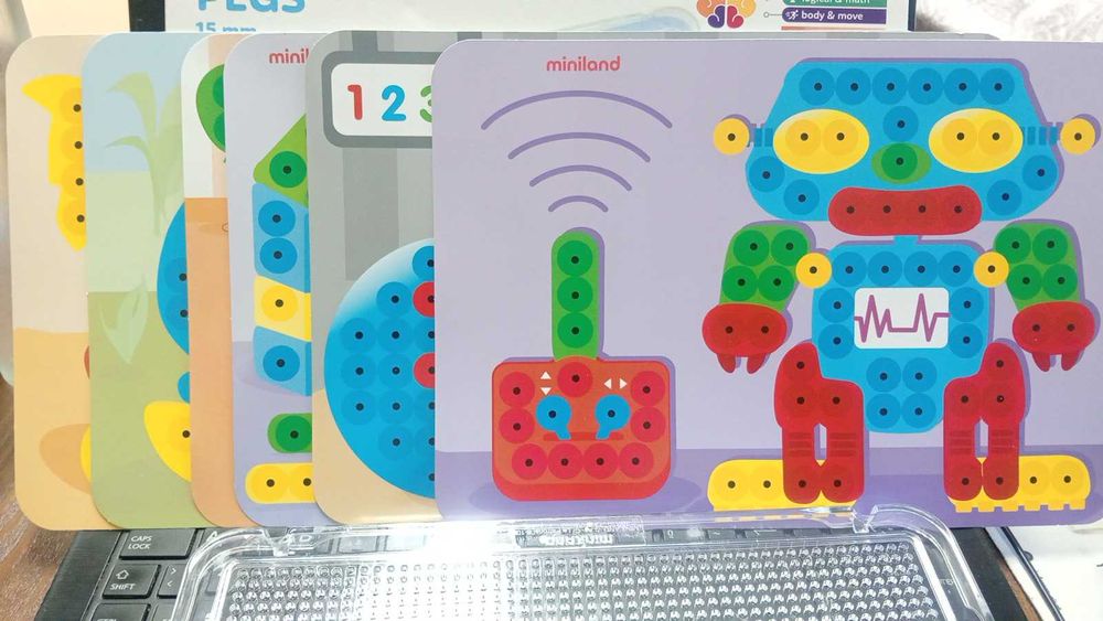 Jogo Educativo Miniland Pegs 15mm +160 Pinos