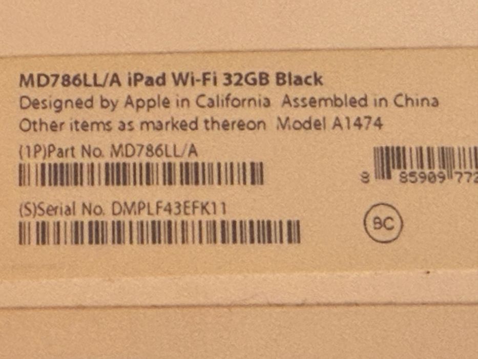 Apple iPad Air 1 32GB Wi-F   модель A1474.   iCloud відключений, можна одразу користуватися.  Повна комплектація
