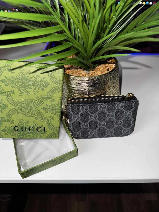 Etui na klucze / Bilonówka Gucci GG Supreme (Black/Grey)