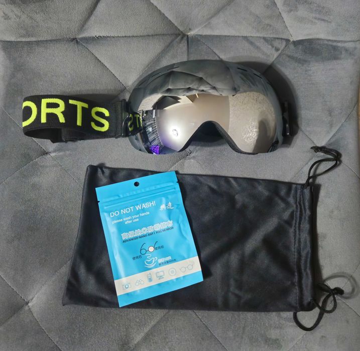 Лижні окуляри, лижна маска + чохол, маска сноуборд лыжная маска очки