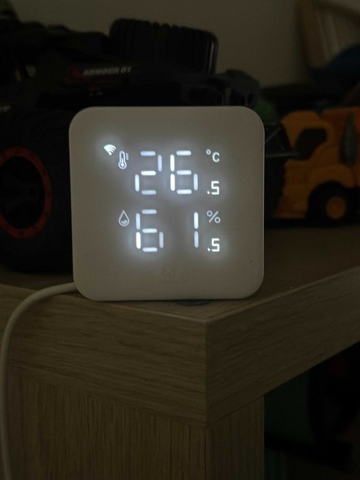 WOOX Controlador inteligente universal para ar condicionado e bomba de calor, termómetro e higrómetro, controlo remoto IR, funciona com Alexa e Google