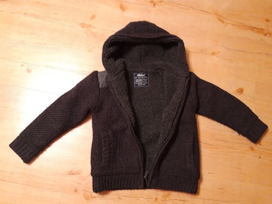 Rebel 116 sweter kurtka z kapturem szara ciepła j. Reserved 5 6 lat