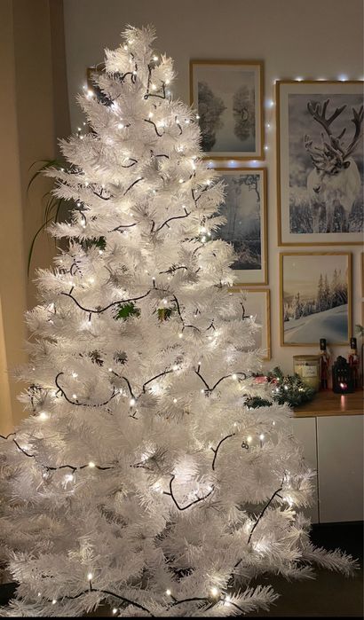 Choinka biala, bez ozdób, 180 cm