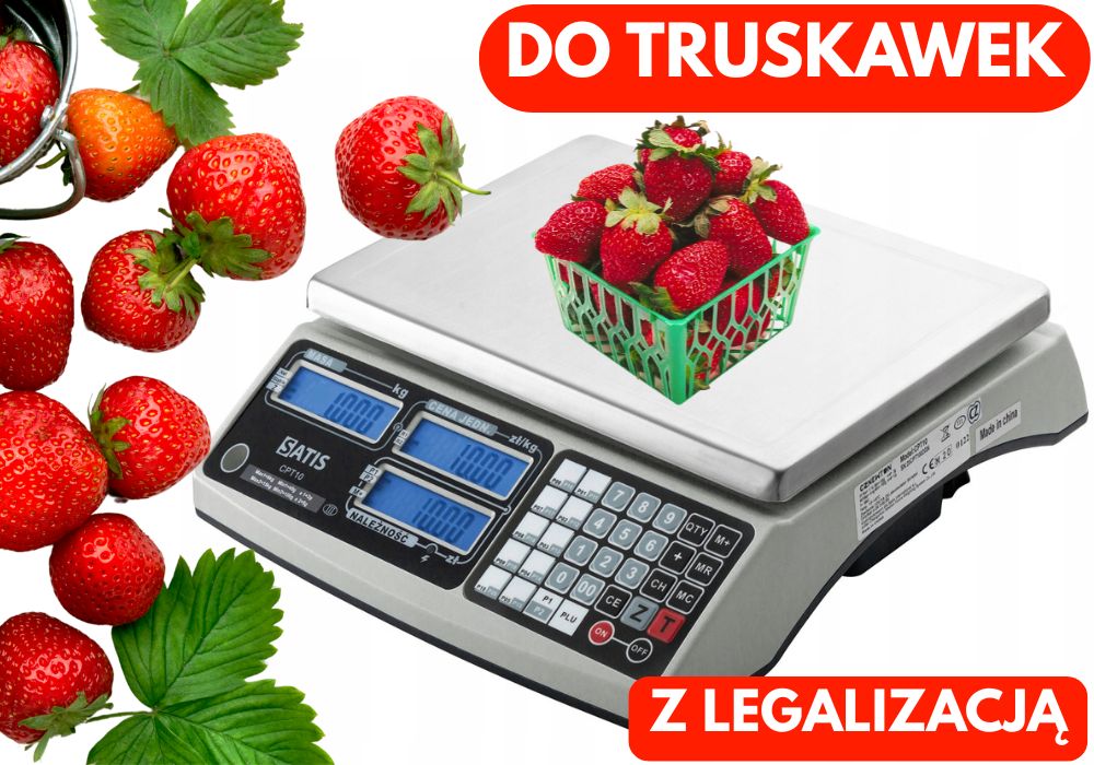 Waga na bazar z legalizacją do 2028 roku do owoców do truskawek targ