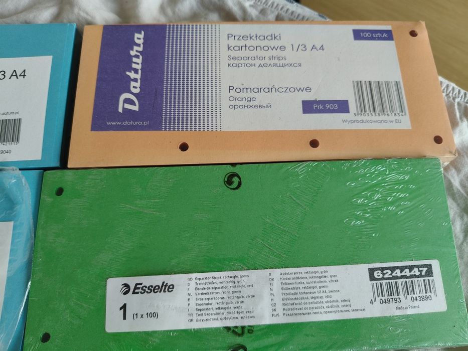 Przekladki kartonowe nowe 1/3 A4