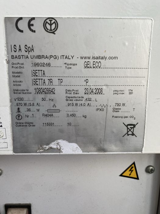 Witryna na lody ISA Isetta na 7 kuwet