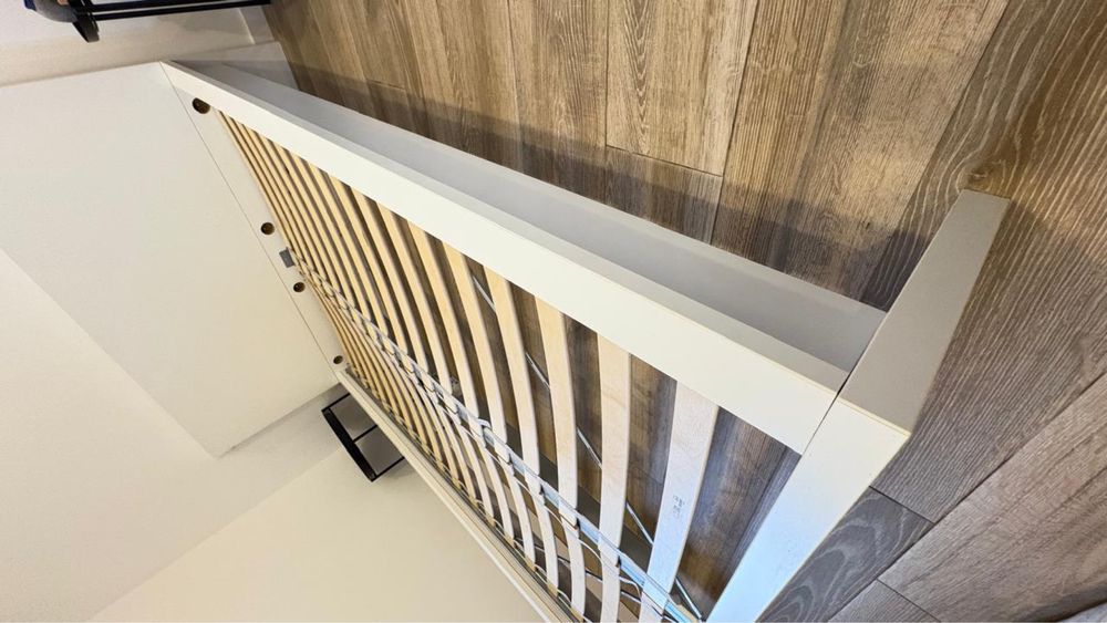 Cama de casal 140x200 cm branca