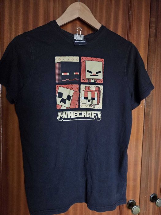 T-shirts Minecraft, Marvel, Tetris, dinossauros