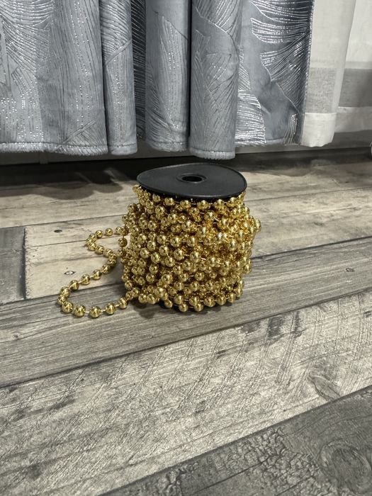 Łańcuch złoty na choinkę 10m