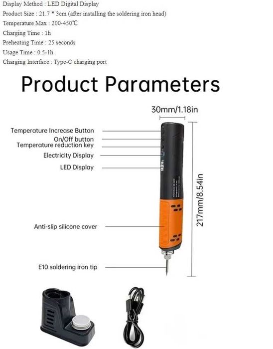 Аккумуляторний USB паяльник. Новый