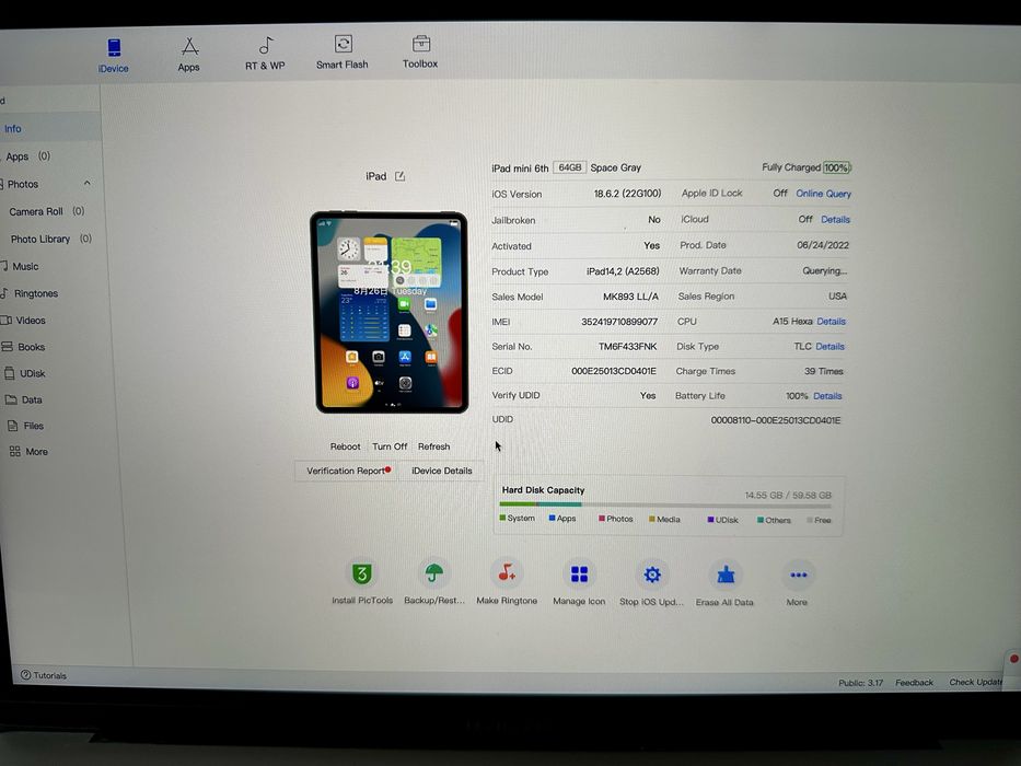 iPad mini 6 64 GB LTE 100% акум ІДЕАЛ айпад міні 6 64 гб лте Apple