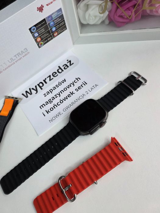 Smartwatch HK Ultra3 – nowość 2025, AMOLED 2,12”, 2 paski, nowy