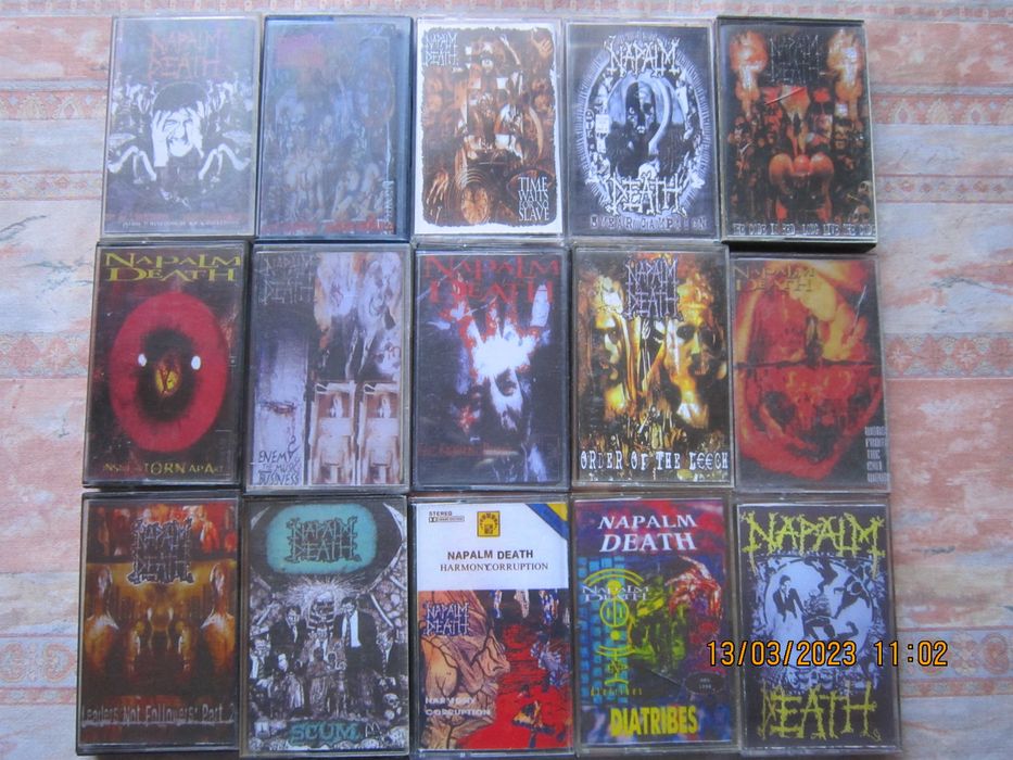 аудіокасети Death,Cannibal Corpsе,Napalm Deth,Sepultura,Pantera