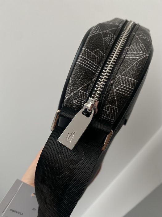 Сумка Lacoste Monogram / сумка чоловіча чорна / сумка Лакосте