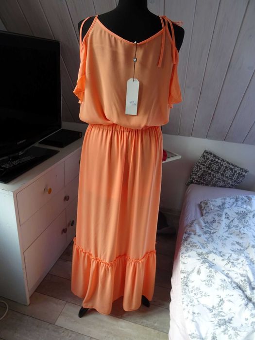ONE Fashion piękna maxi sukienka S/M nowa z metką