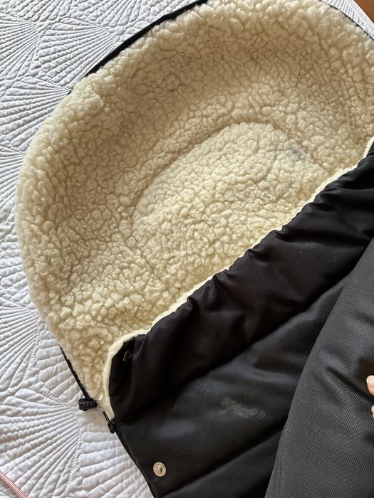 Premium śpiworek do wózka wełna czarny