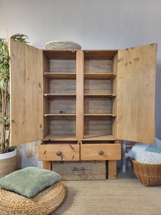 armario, estante, louceiro, prateleiras, decoração, rustico