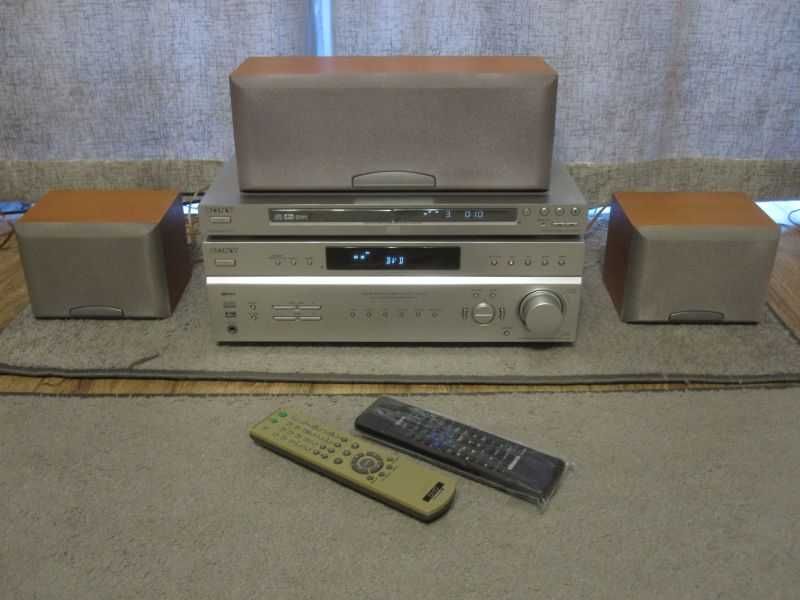 Zastaw SONY - Amplituner, DVD/CD, Kolumny, piloty - komplet - okazja !