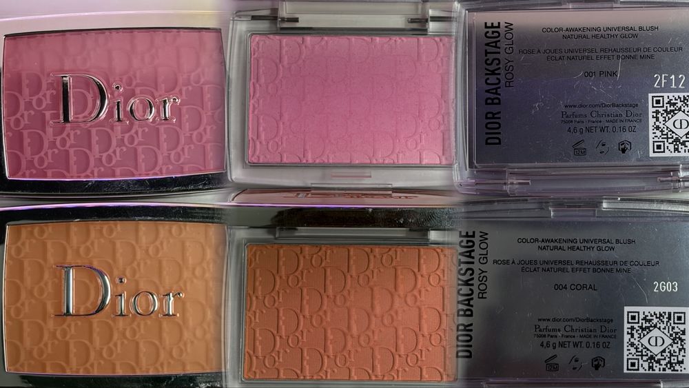Оригінальні румʼяна Dior Backstage 001 pink та 004 Coral