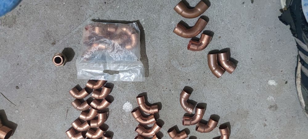 Miedziane złączki  CO trójnik , kolanko , mufa