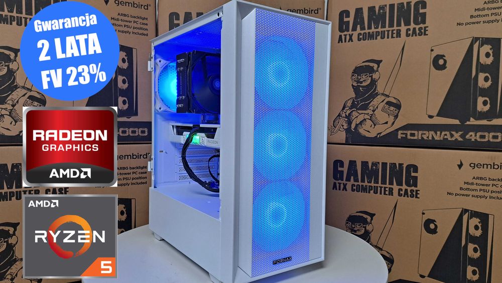 Nowy Komputer Gamingowy Ryzen 5 7500F 32GB DDR5 1TB SSD Radeon RX 9060 XT Win 11 WiFi Biała Obudowa Gwarancja 24mc Faktura 23% KomputeryGamingowe.com