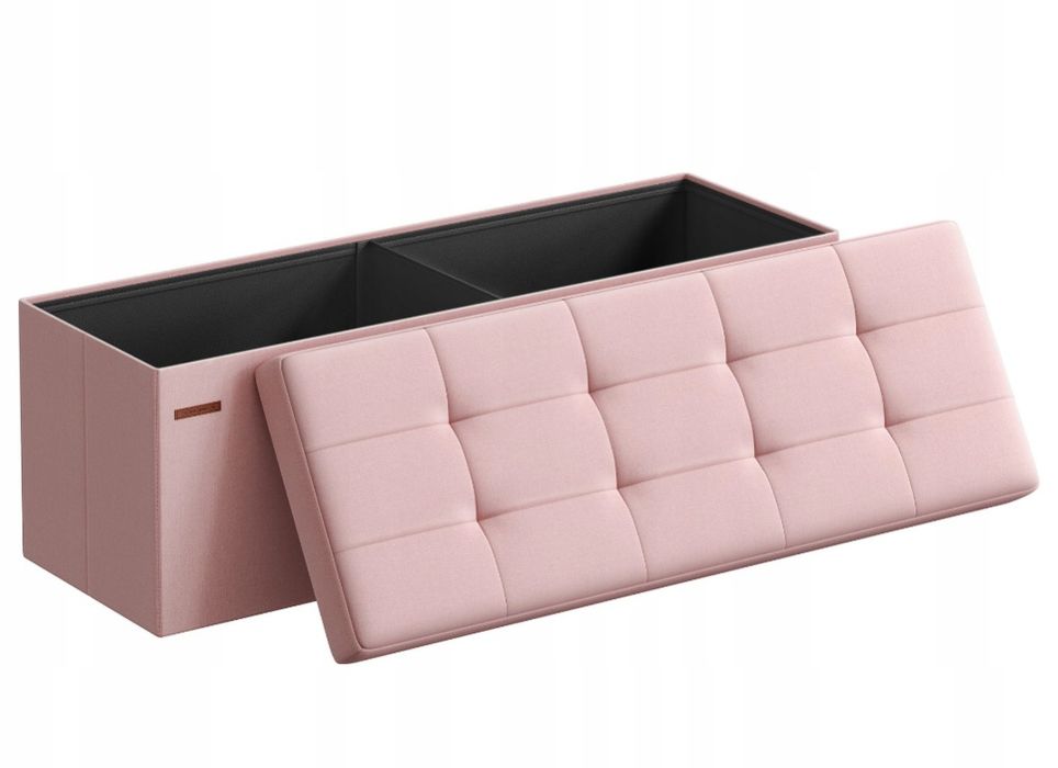 Oferta weekend Songmics Pufa, siedzisko pudrowy róż