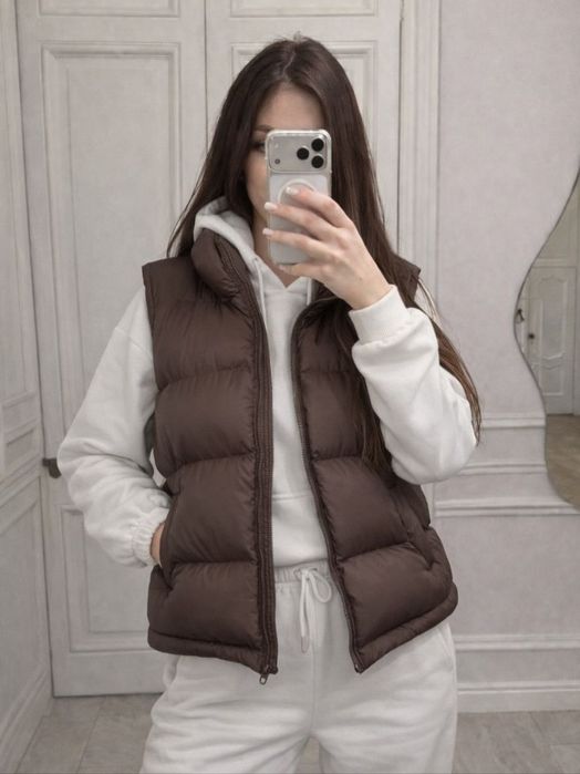 Акция!!Жилетка /эко-пух/безрукавка /женская жилетка oversize
