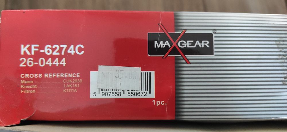 Filtr kabinowy węglowy