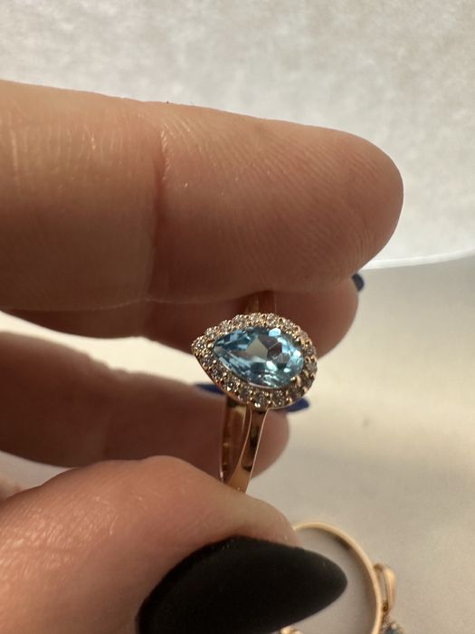 Набір з топазом , сережки С181/т-2.28топаз0.4ct золото 585 проба