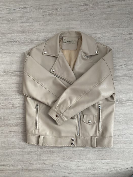 Жіноча бежева косуха,  оверсайз , подовжена