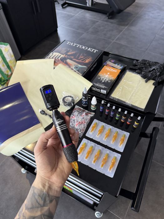 Kit Tattoo Completo com Pele para treinar tatuagens / Sem Fios - Pen