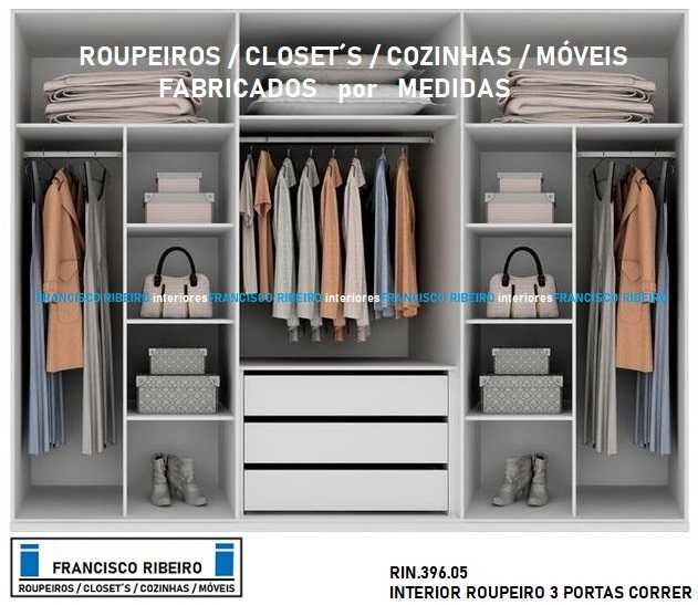 Roupeiros 3 portas de correr