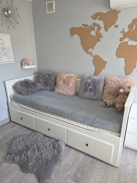 Ikea hemness łóżko leżanka biała plus materace