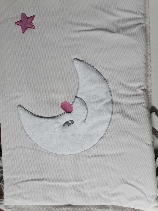 Conjunto de cama de grades Rosa da Pim Pam Pum