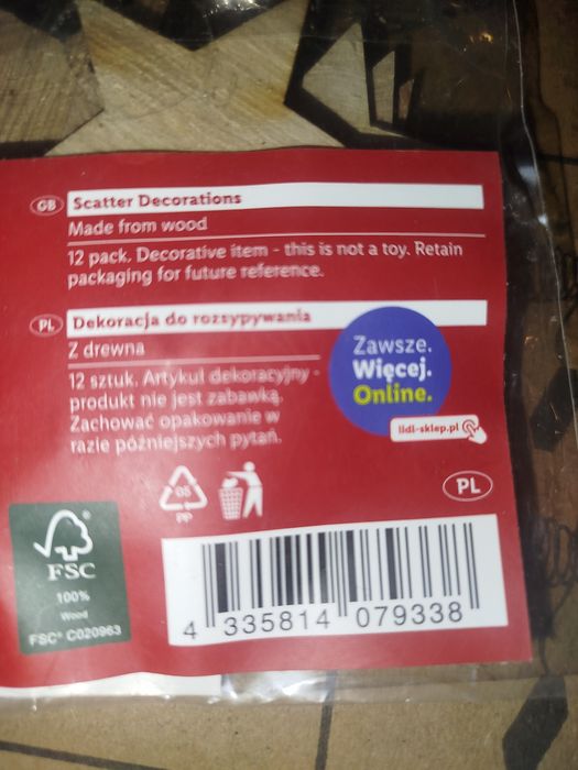 A 906 drewniana dekoracja gwiazdki