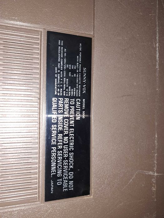 Vintage SUNNY VOX Model 500, Radio, Discos de Vinil e Cassete