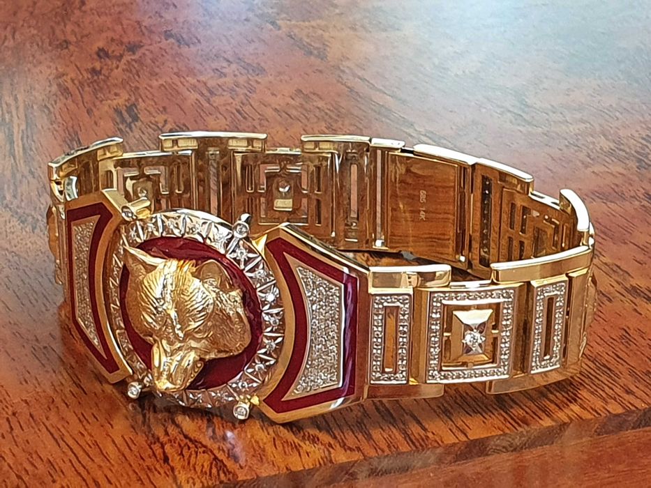 ZŁOTA BRANSOLETKA 69,3 gr. + Diamenty 504 szt. Ręcznie Robiona-585 pr.