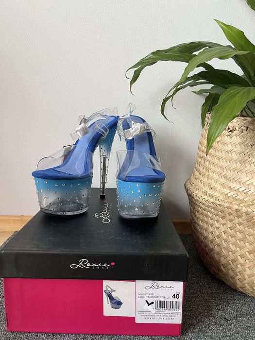 Szpilki Pole Dance r. 40 II blue diamonds Roxie Luve nowe