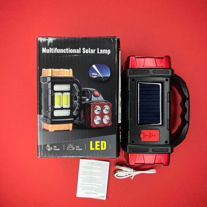 Фонарь аккумуляторный с солнечной панелью HB-2678 4 режима 1500 mAh