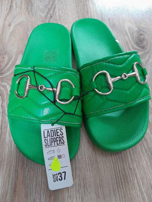 Nowe Klapki kapcie damskie zielone rozmiar 37 Wysyłka w 24h