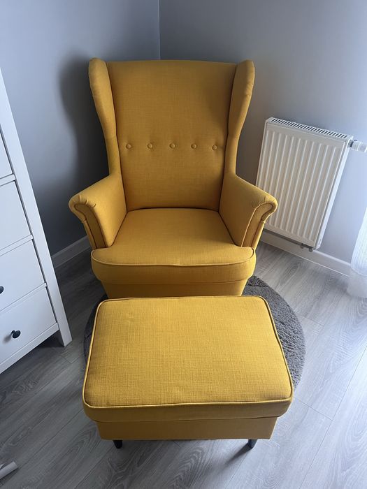 Fotel uszak IKEA Strandmon żółty