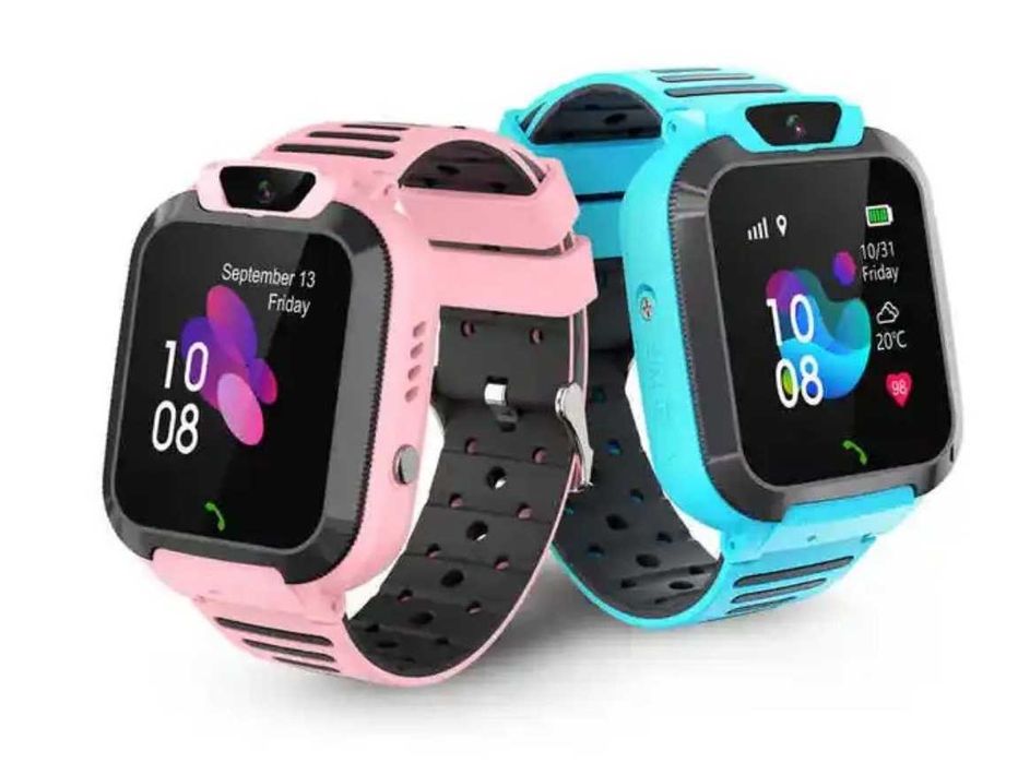 Дитячий смарт годинник Q20 чорні рожеві голубі Детские смарт часы Q20