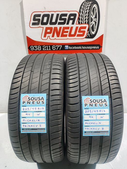2 pneus semi novos 225-45R17 Michelin - Oferta dos Portes