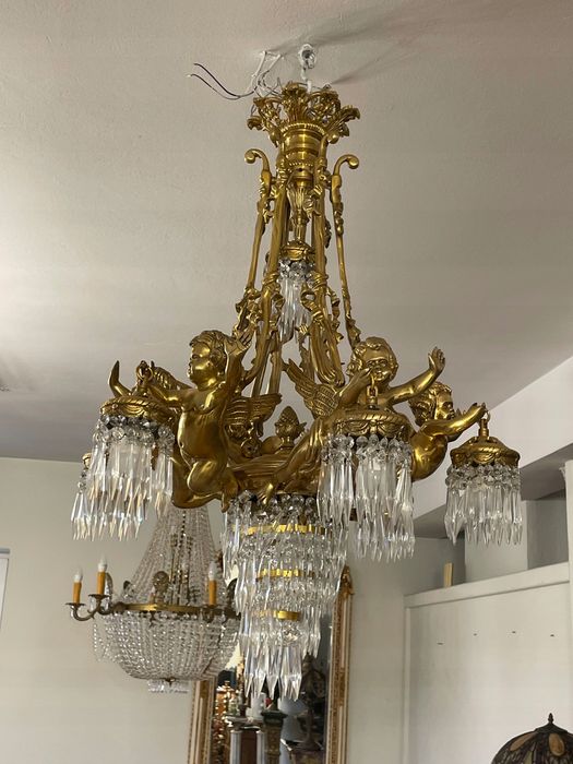Żyrandol Pałacowy Wisząca Lampa 6 Aniołów