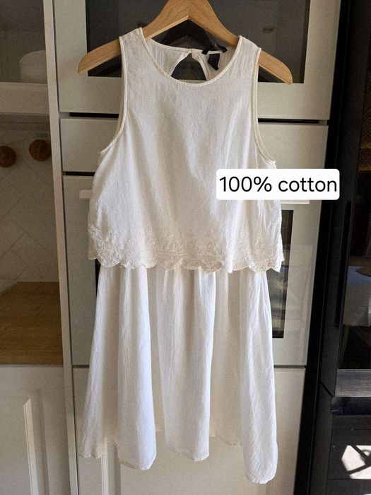 Sukienka bawełniana H&M r.38 ażurowa boho koronkowa letnia