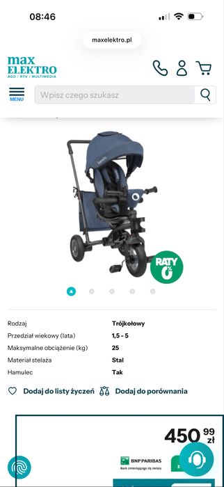 Rowerek trójkołowy Lionelo Tris 2w1 Obracany 18 m+
